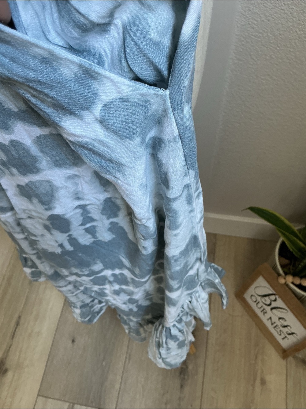 Japna Blue Tie-Dye Ruffle Hem Romper Jumpsuit - Picture 5 of 12